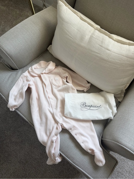Bonpoint Other - Bonpoint Baby round Neck Sleepsuit in pale pink